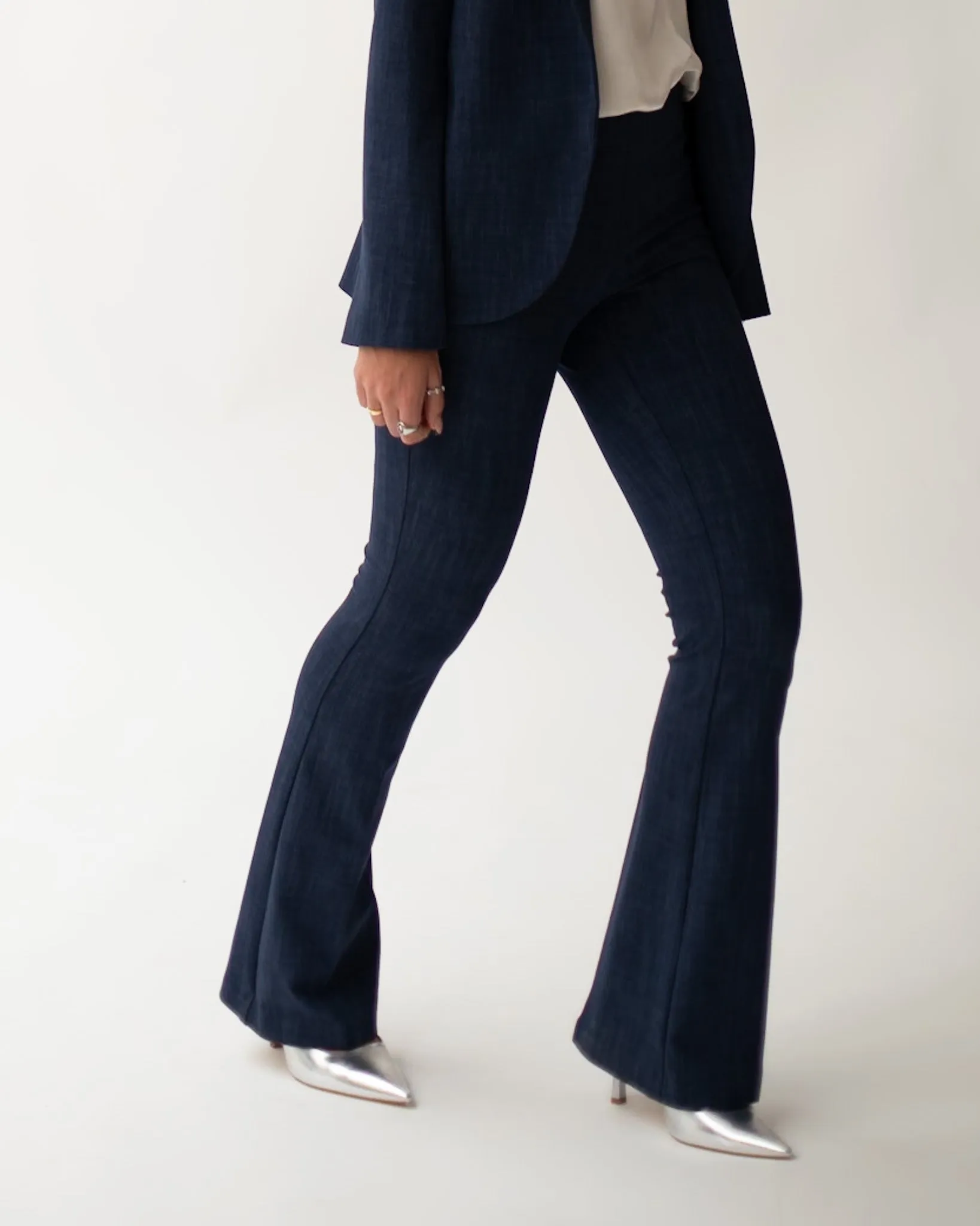 Pantaloni a zampa in punto stoffa effetto denim - Morales sold by Hope Fashion product image thumbnail 5