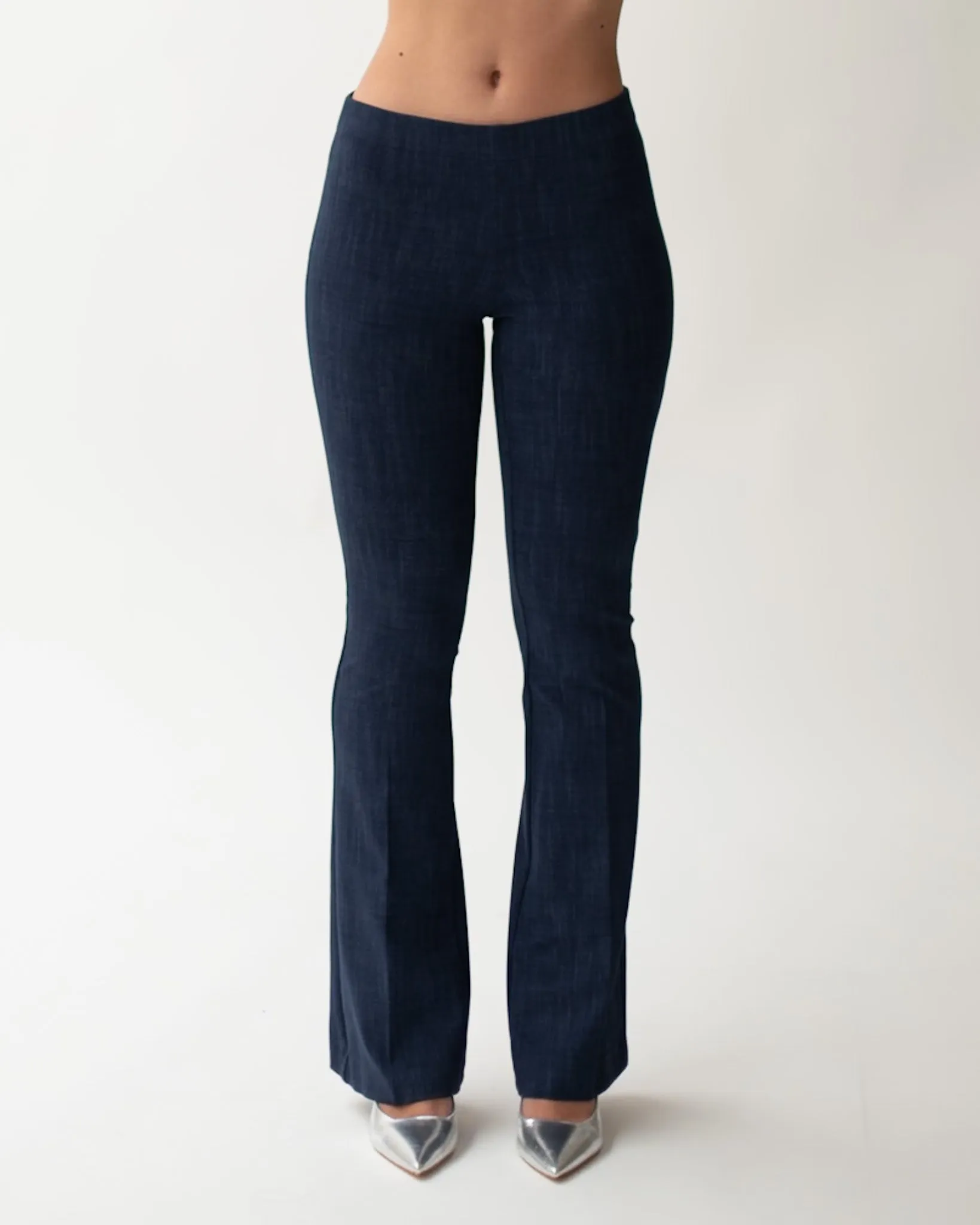Pantaloni a zampa in punto stoffa effetto denim - Morales sold by Hope Fashion