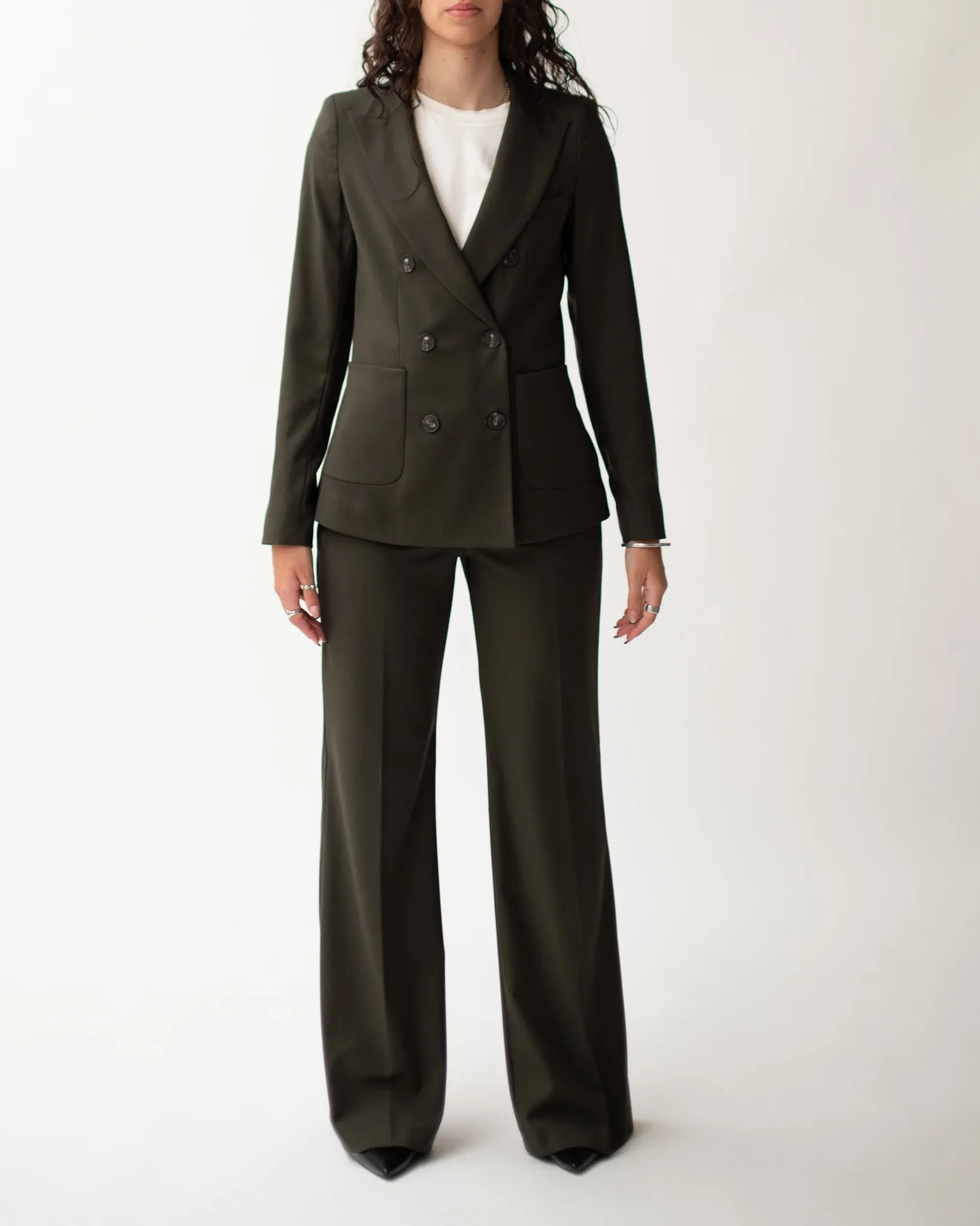 Pantaloni palazzo vita alta in fresco lana - Roberts sold by Hope Fashion product image thumbnail 5