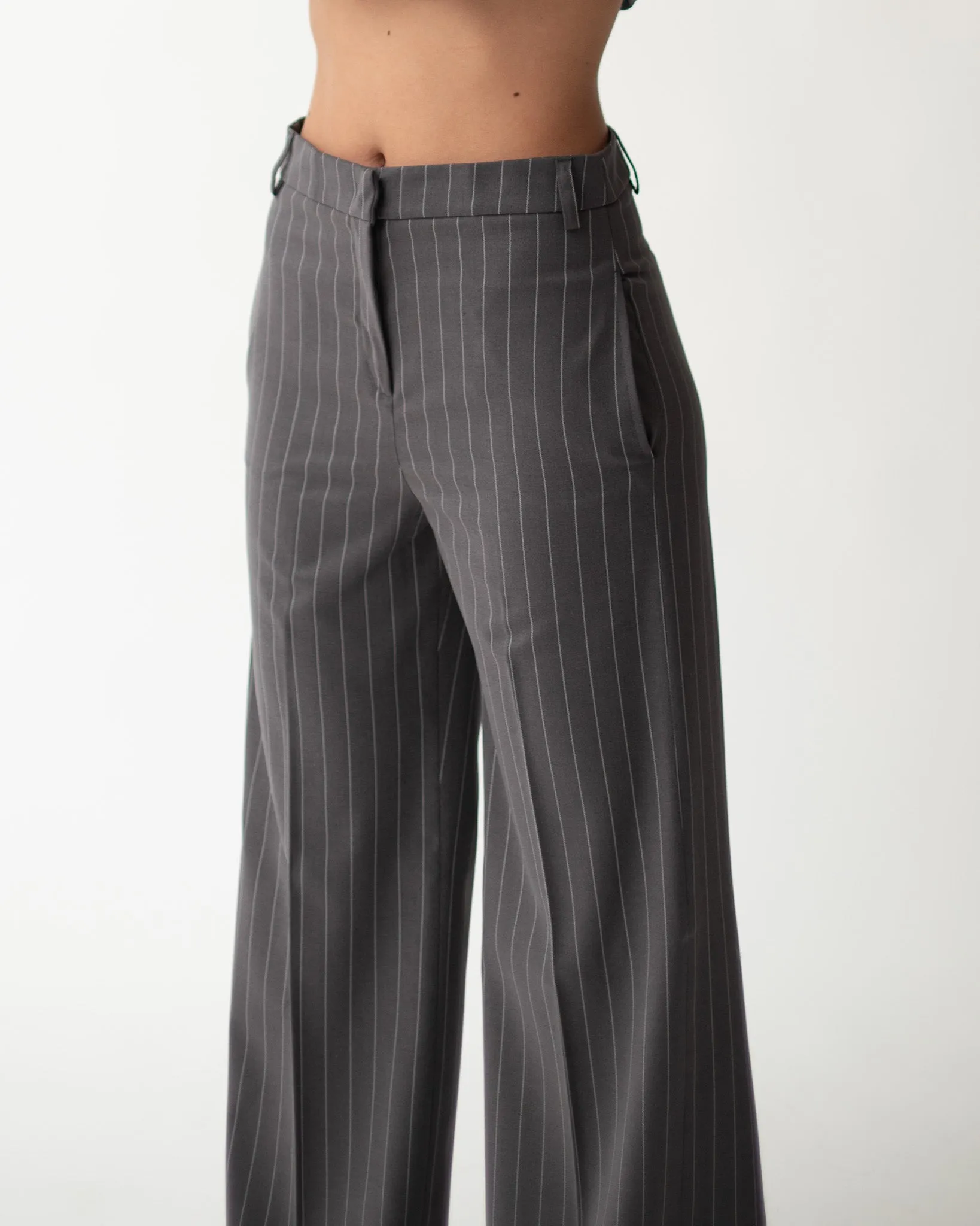 Pantaloni palazzo in mano lana gessati - Preston sold by Hope Fashion product image thumbnail 4
