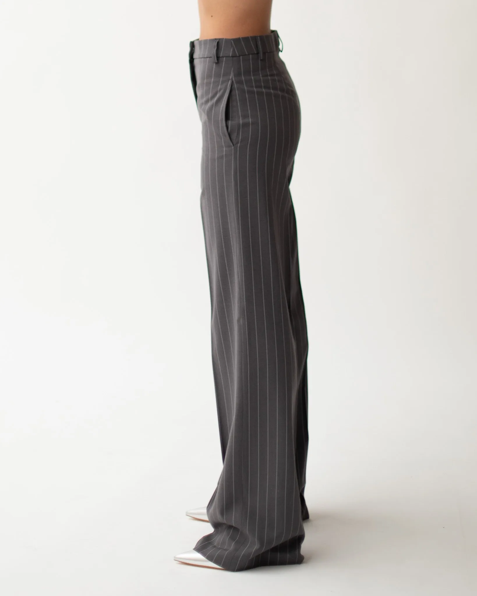 Pantaloni palazzo in mano lana gessati - Preston sold by Hope Fashion product image thumbnail 2