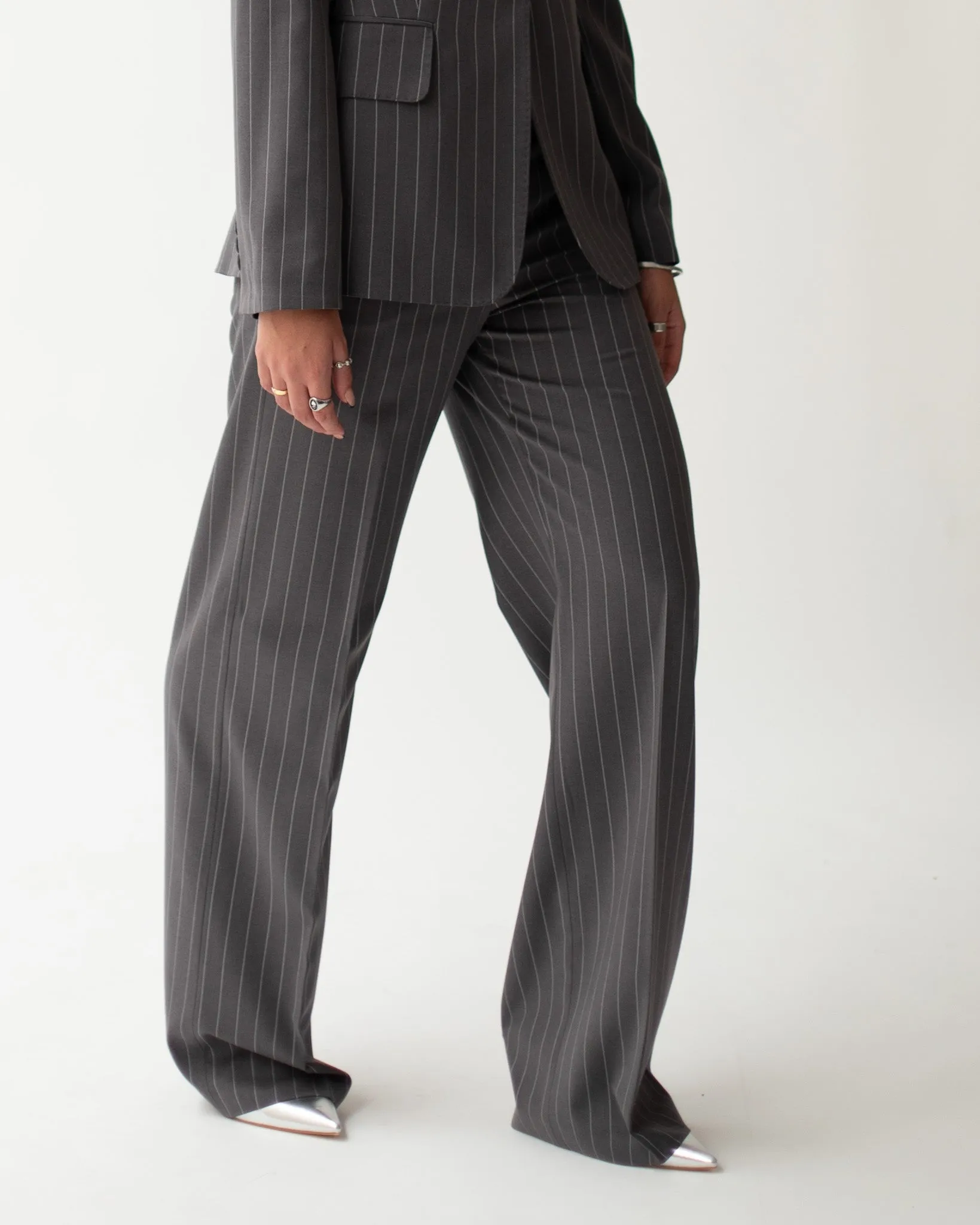 Pantaloni palazzo in mano lana gessati - Preston sold by Hope Fashion product image thumbnail 5