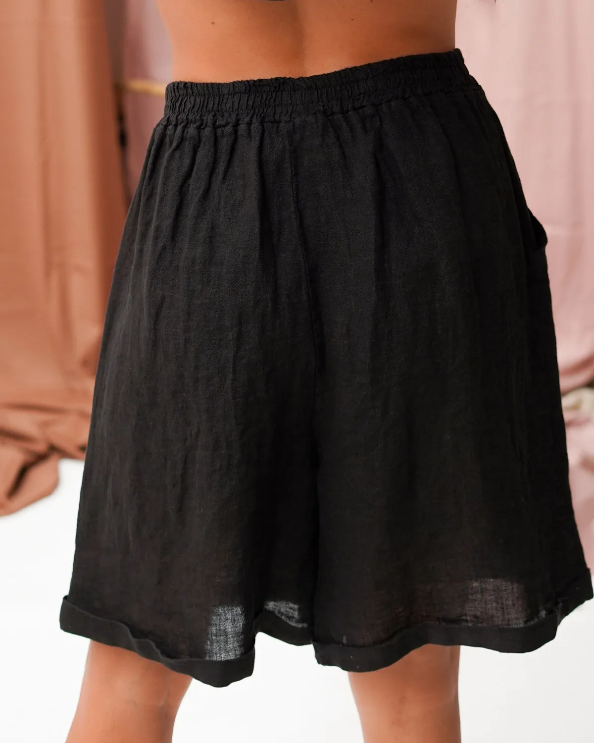 Bermuda con Elastico e Coulisse in 100% Lino – Saviola sold by Hope Fashion product image thumbnail 3