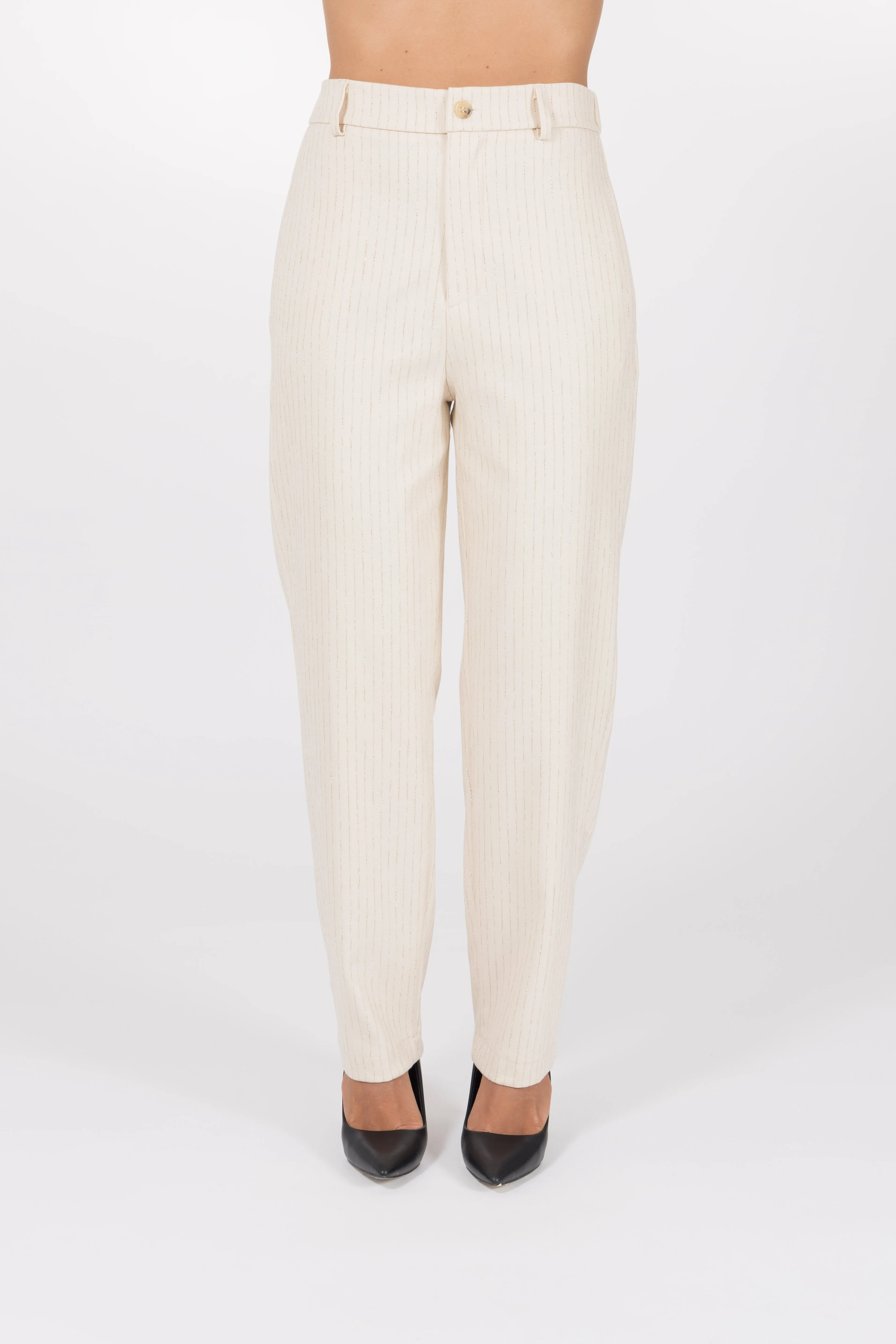 Pantaloni gessati con tasche a filo passanti e taschino sul retro - Sportello sold by Hope Fashion