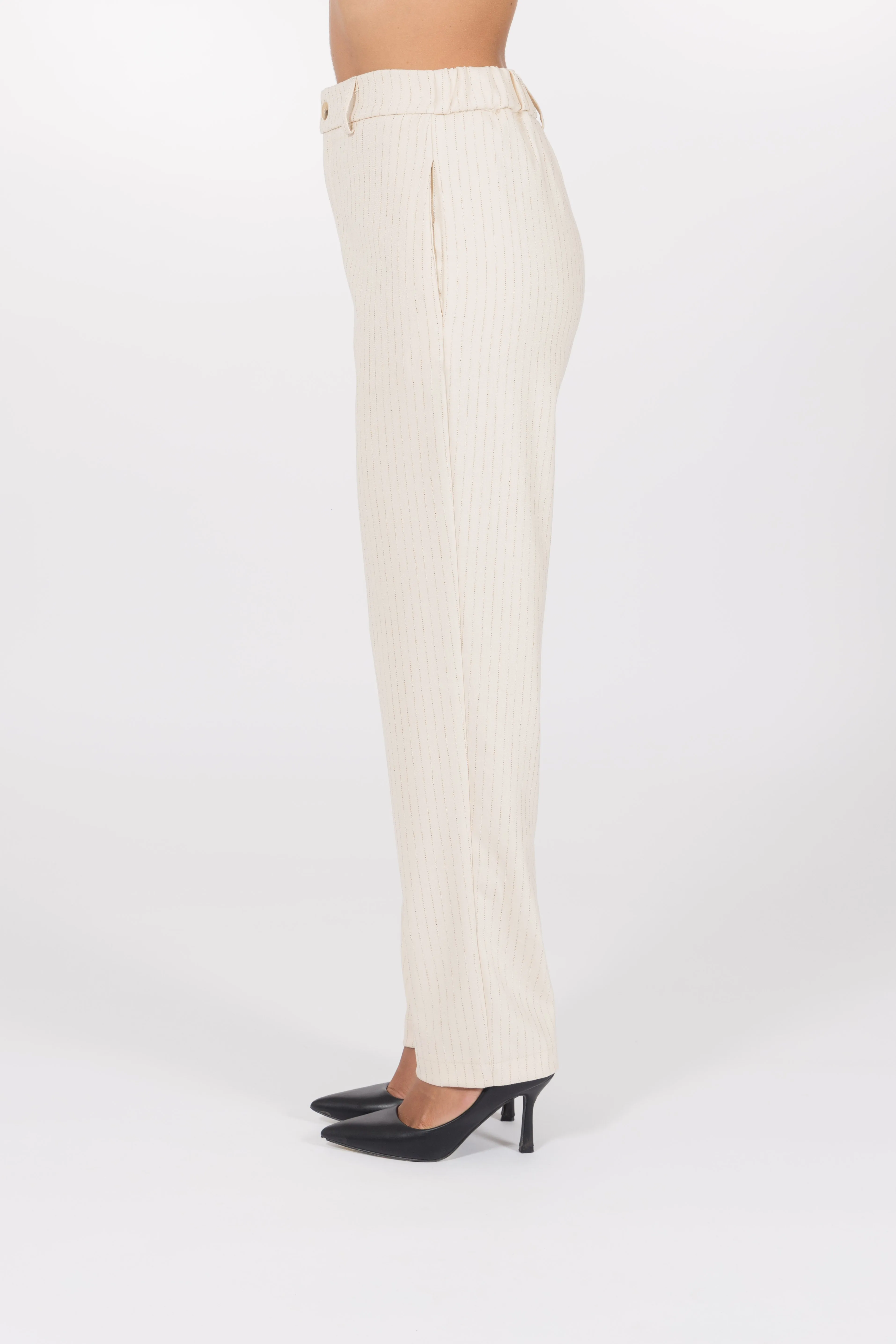 Pantaloni gessati con tasche a filo passanti e taschino sul retro - Sportello sold by Hope Fashion product image thumbnail 2