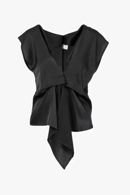Blusa scollo a V giromaniche asimettrica con bottone - Lamezia sold by Hope Fashion