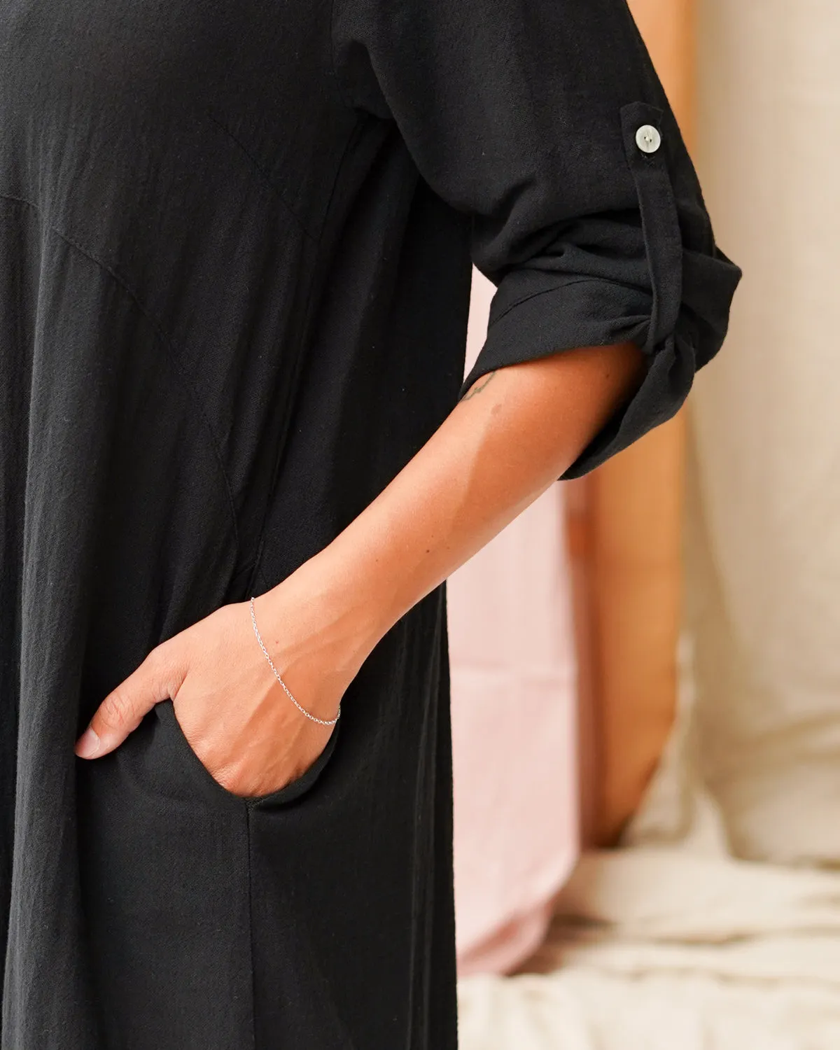 Chemisier Misto Lino Manica 3/4 con Risvolto – Aimar sold by Hope Fashion product image thumbnail 4