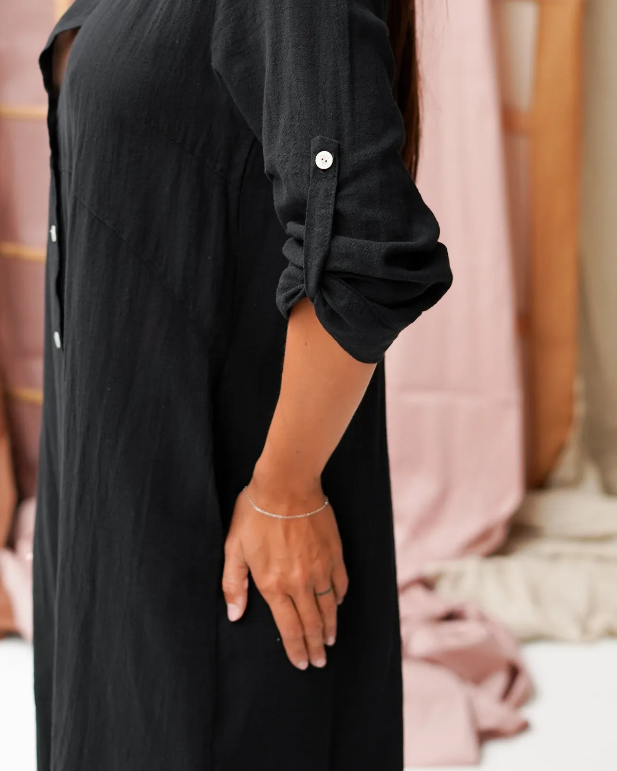 Chemisier Misto Lino Manica 3/4 con Risvolto – Aimar sold by Hope Fashion product image thumbnail 3