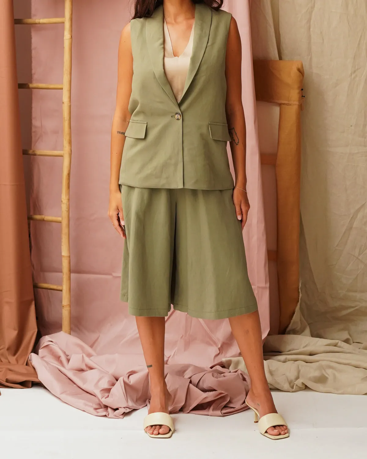 Giacca Misto Lino Senza Maniche con Bottone – Parato sold by Hope Fashion product image thumbnail 5