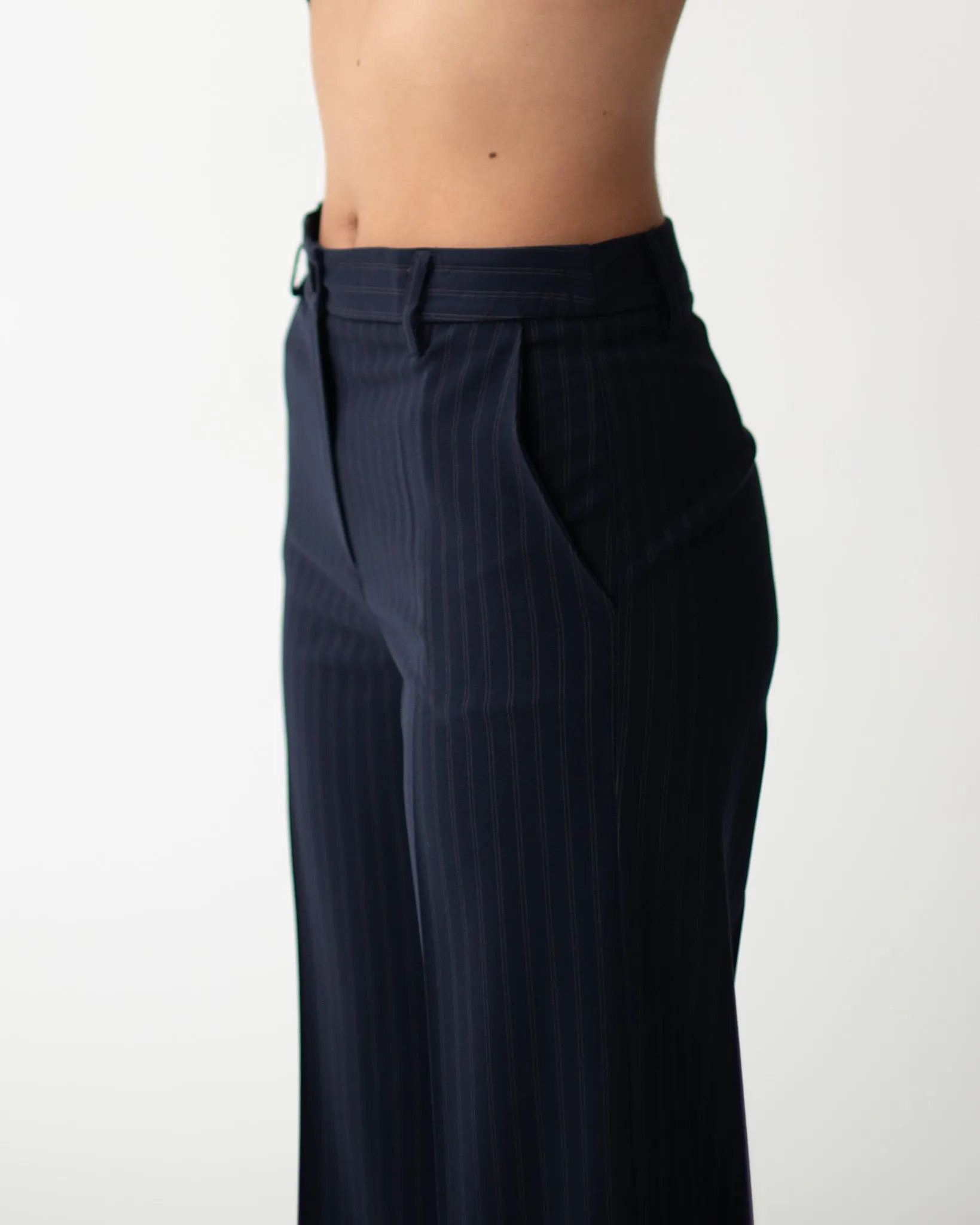 Pantaloni gamba larga in fresco lana gessata - Sulmona sold by Hope Fashion product image thumbnail 4