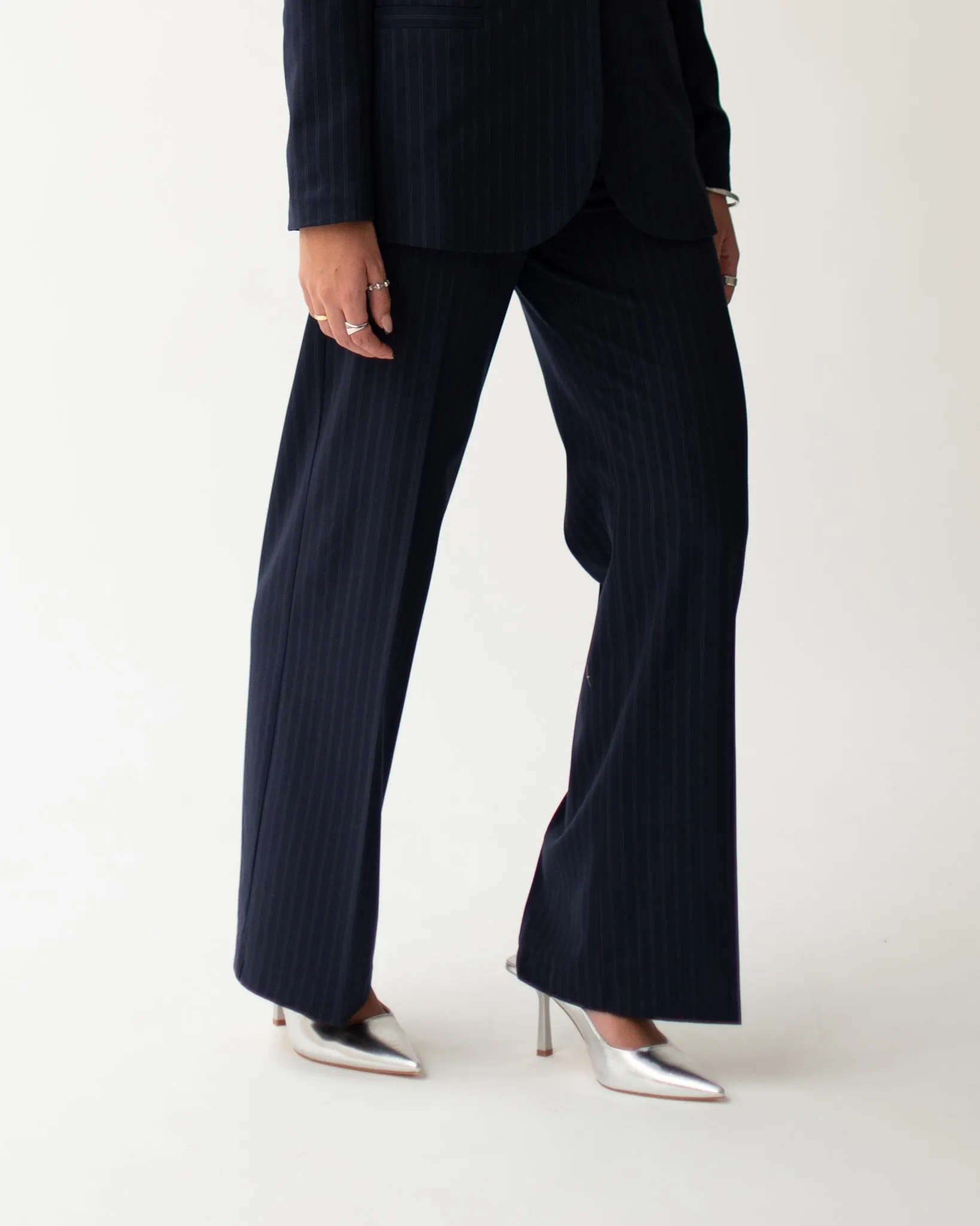 Pantaloni gamba larga in fresco lana gessata - Sulmona sold by Hope Fashion product image thumbnail 5