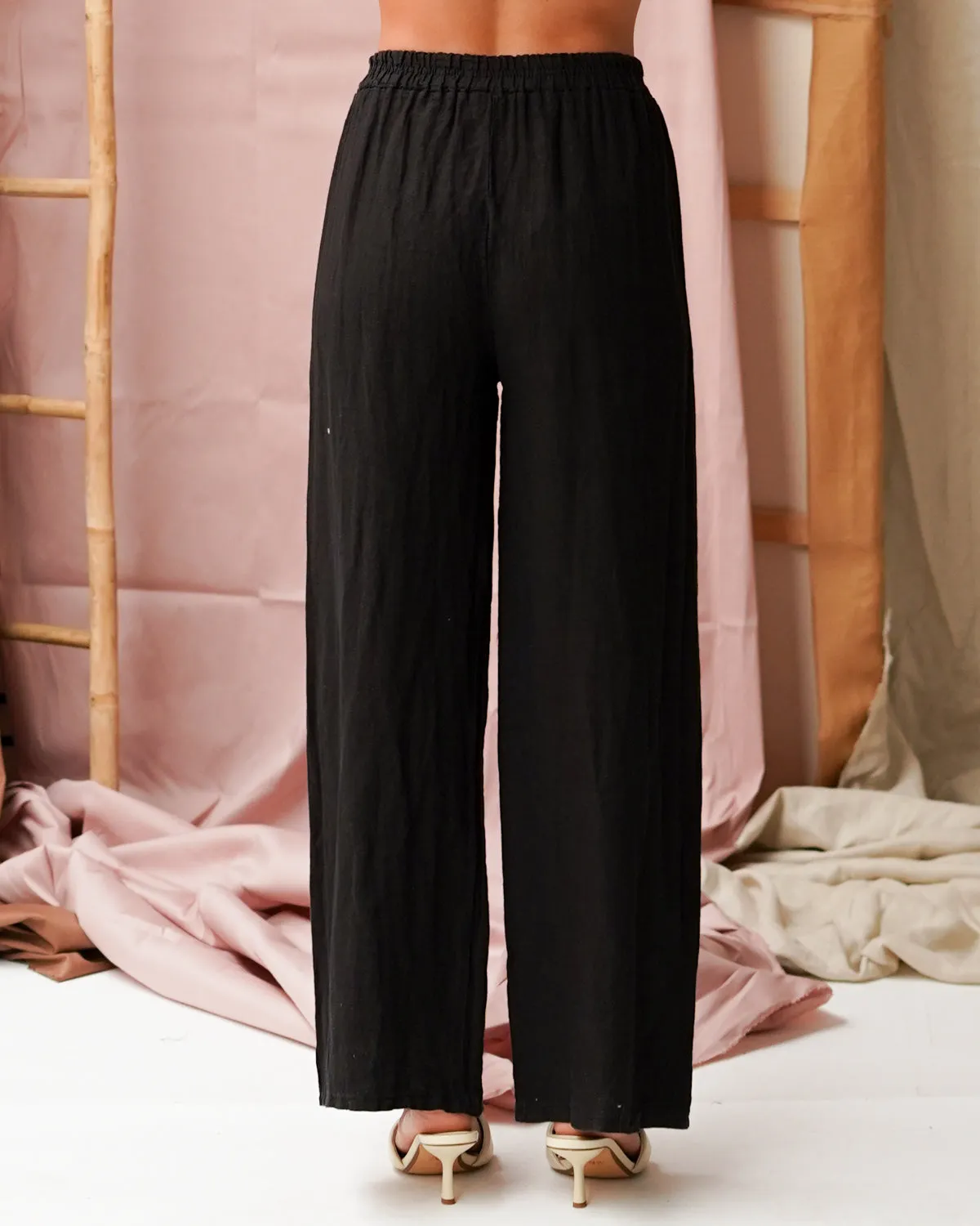 Pantalone con Elastico e Coulisse in 100% Lino – Galletti sold by Hope Fashion product image thumbnail 4