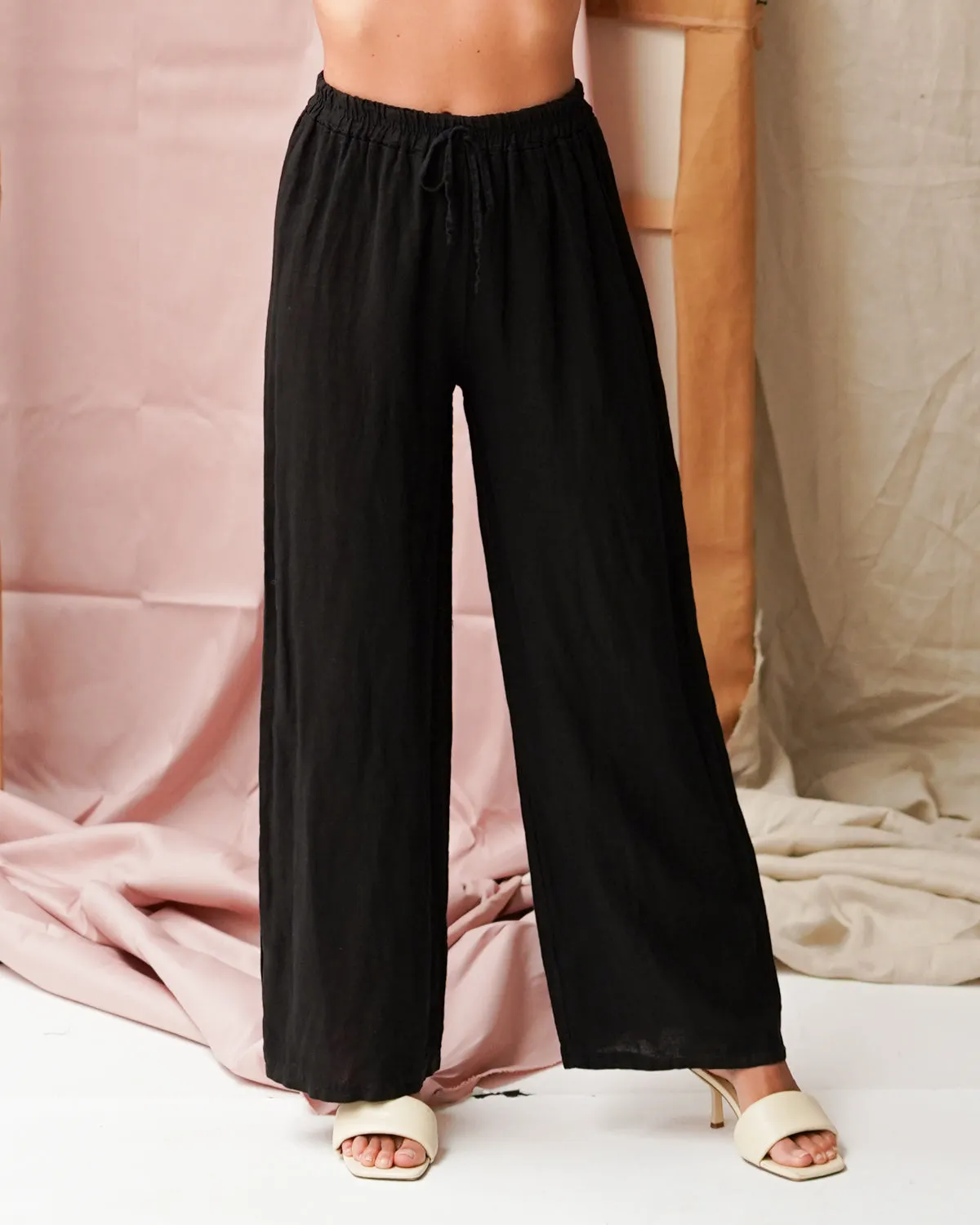 Pantalone con Elastico e Coulisse in 100% Lino – Galletti sold by Hope Fashion