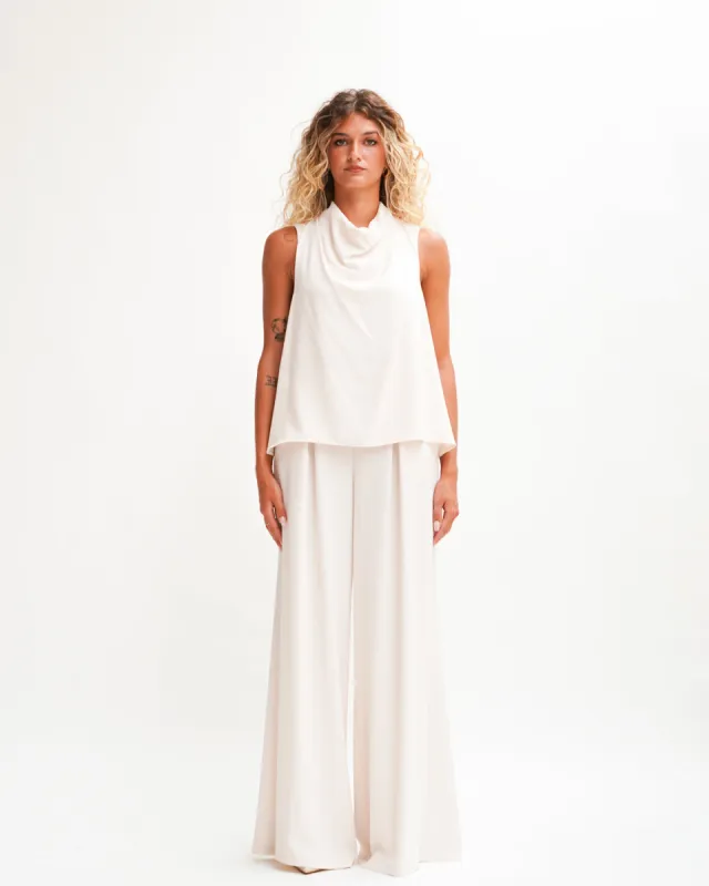 Blusa smanicata con collo a gronda in cady crepe - Oradea sold by Hope Fashion