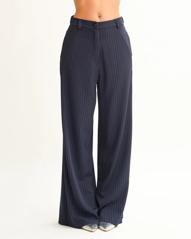 Pantaloni palazzo in tessuto fluido gessati - Montresta sold by Hope Fashion