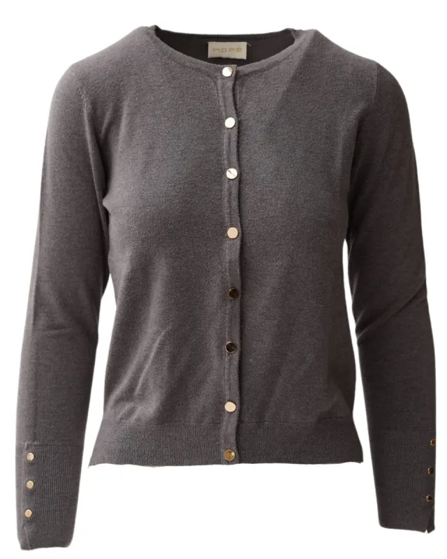 Cardigan in maglia con bottoni in oro - Miglio sold by Hope Fashion