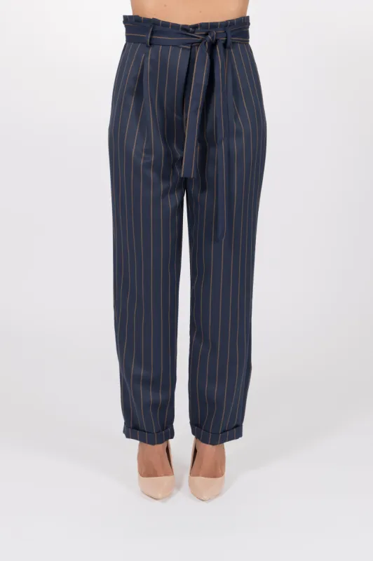 Pantaloni vita alta con pence vestibilità regular effetto baloon - Fushiki sold by Hope Fashion