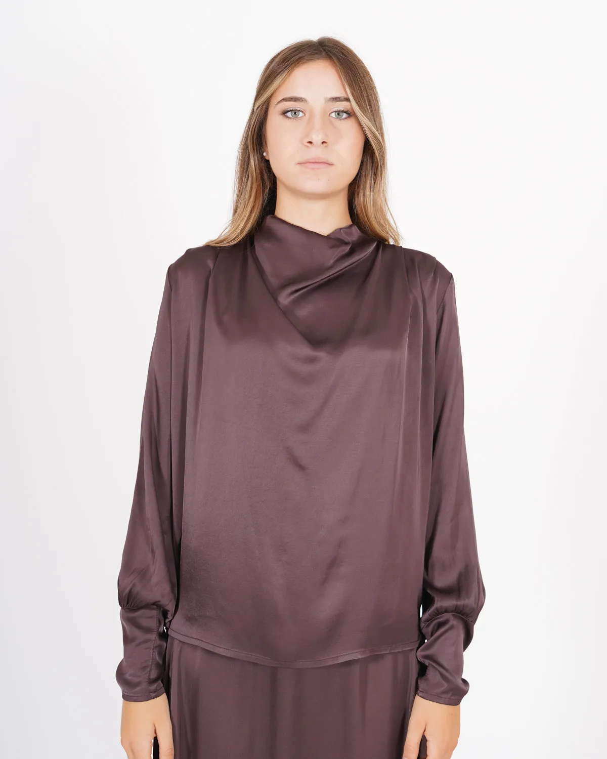 Blusa collo a gronda in raso - Scricciolo sold by Hope Fashion product image thumbnail 5