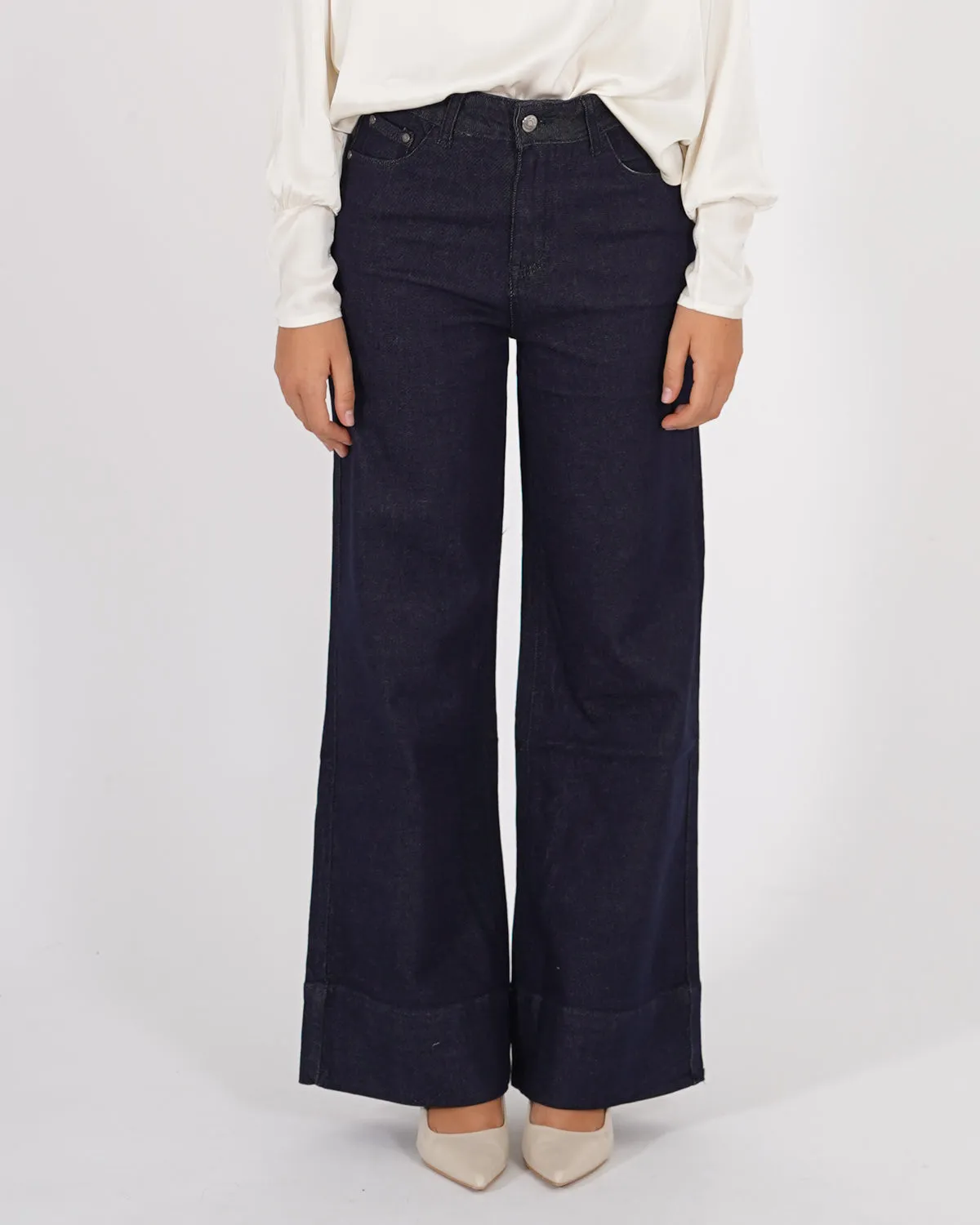 Jeans stretch gamba larga con vita regolare - Retegui sold by Hope Fashion