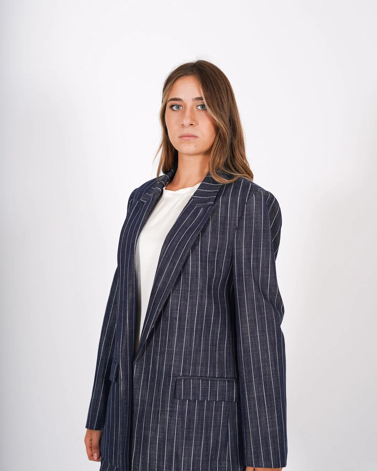 Giacca aperta in denim gessata - Pozzallo sold by Hope Fashion product image thumbnail 5