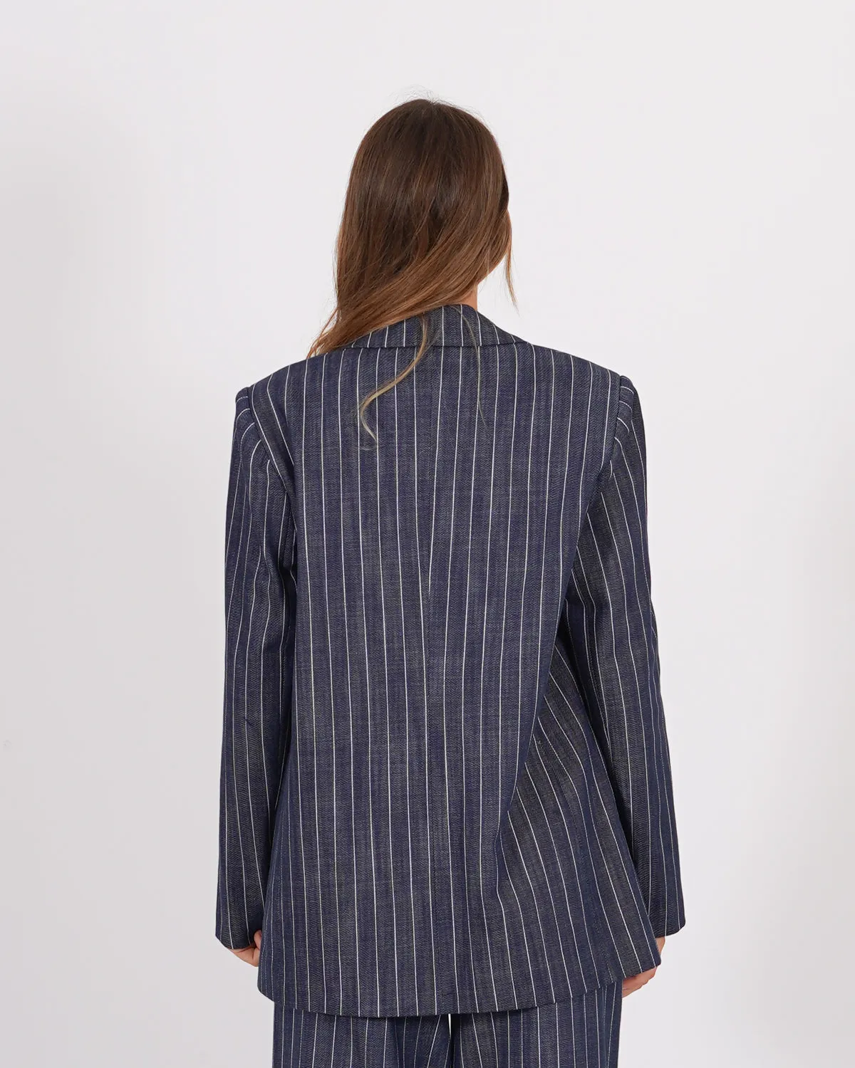 Giacca aperta in denim gessata - Pozzallo sold by Hope Fashion product image thumbnail 4