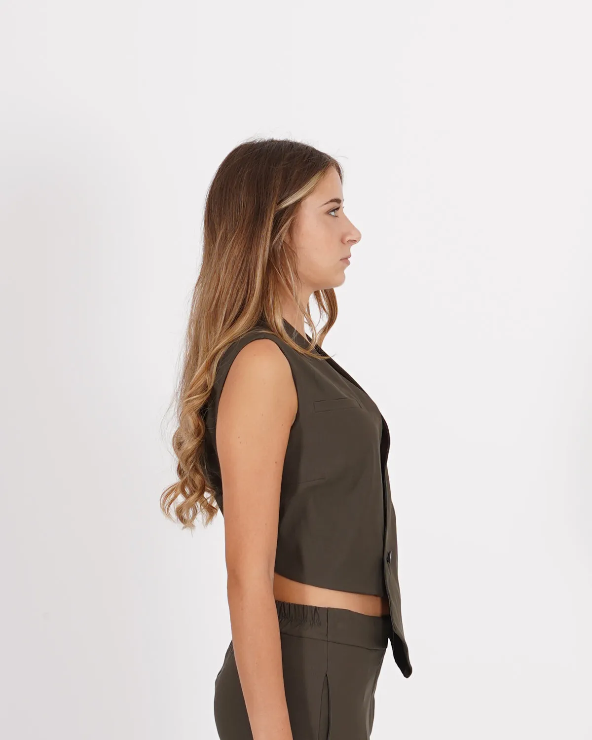 Gilet asimmetrico in bengalina stretch - monclova sold by Hope Fashion product image thumbnail 3