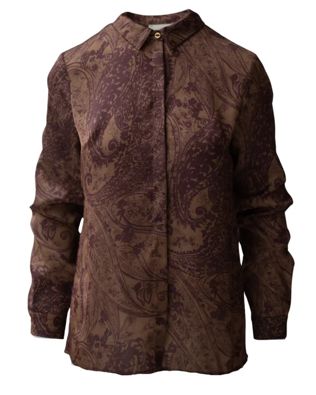 Camicia manica lunga con stampa cashmere - Zambrano sold by Hope Fashion