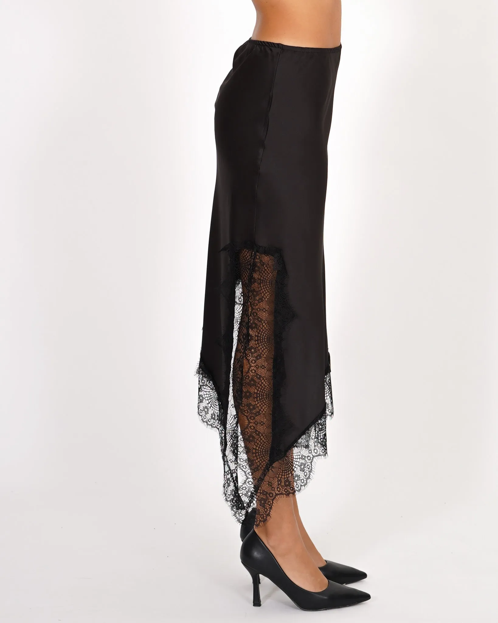 Gonna lingerie in mano raso con dettagli in pizzo - Papetto sold by Hope Fashion product image thumbnail 2