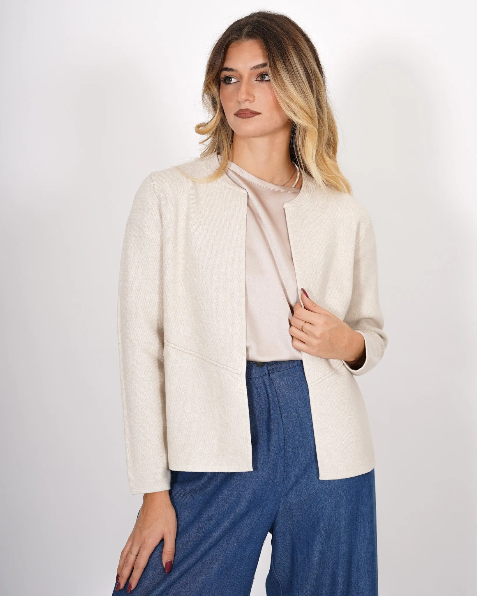 Cardigan Aperto Senza Bottoni in Mano Lana - Donadel sold by Hope Fashion