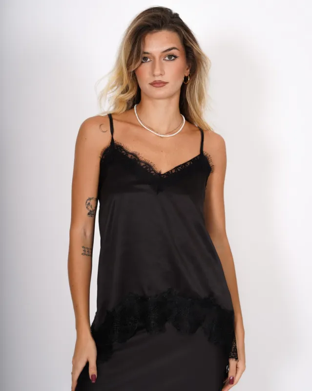 Top lingerie con pizzo in mano raso - Svanzica sold by Hope Fashion