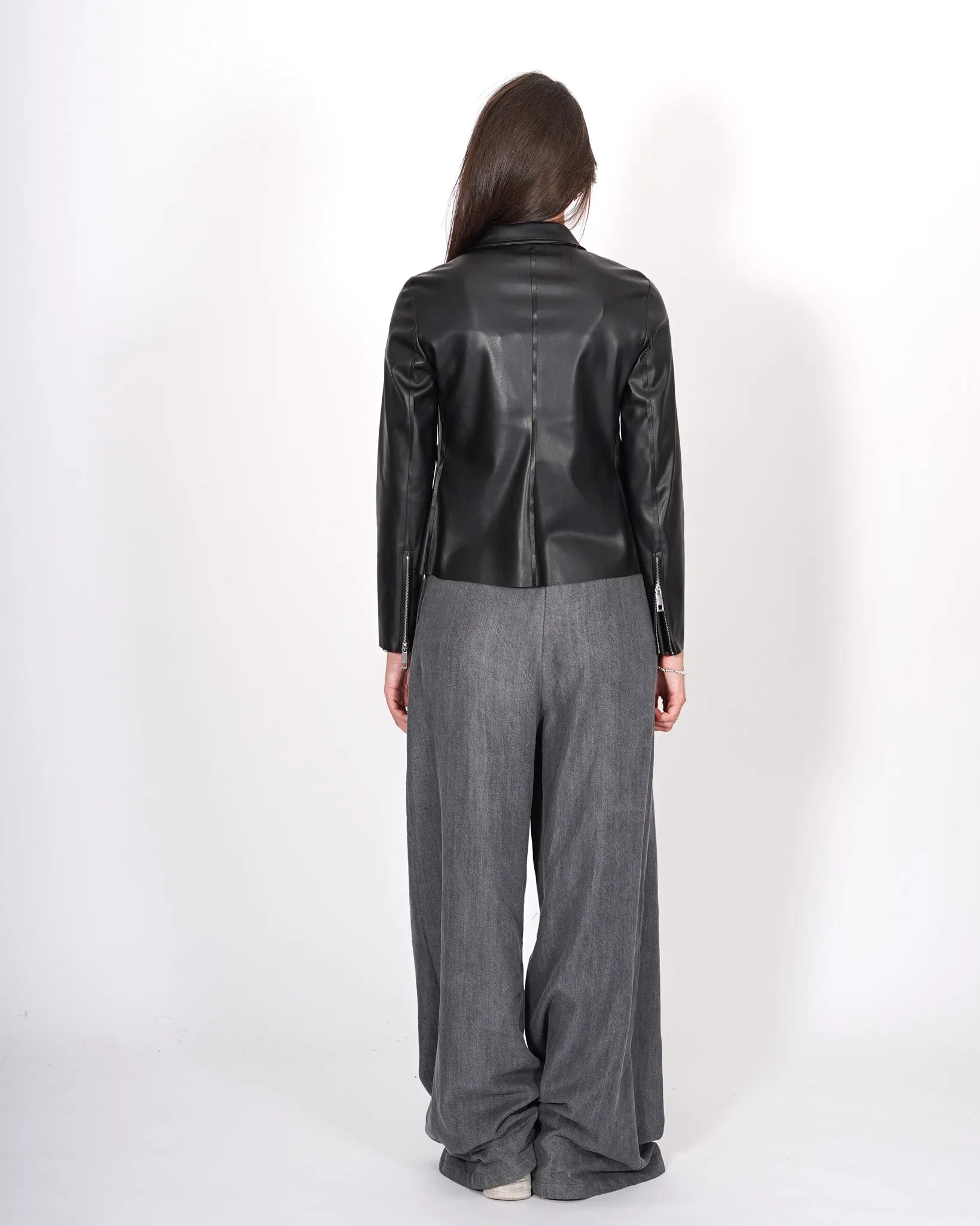 Chiodo corto in eco pelle con chiusura laterale e tasche - Treviso sold by Hope Fashion product image thumbnail 4