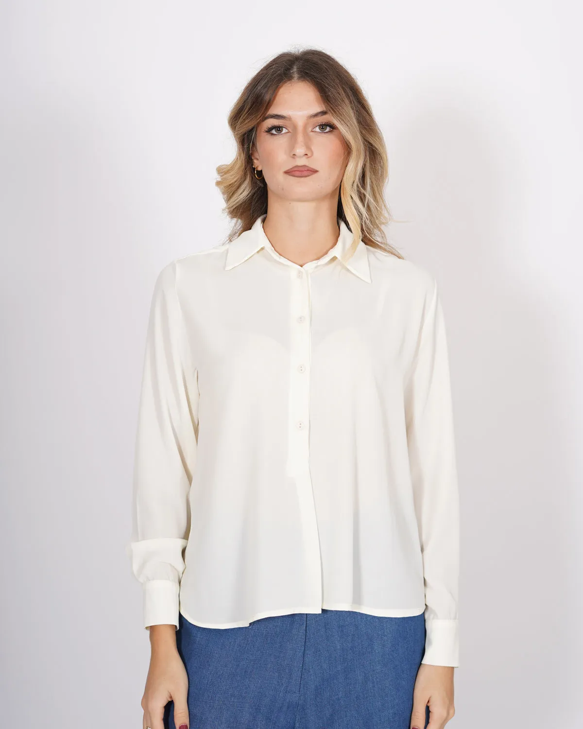 Camicia mezza abbottonatura in georgette - Serrano sold by Hope Fashion