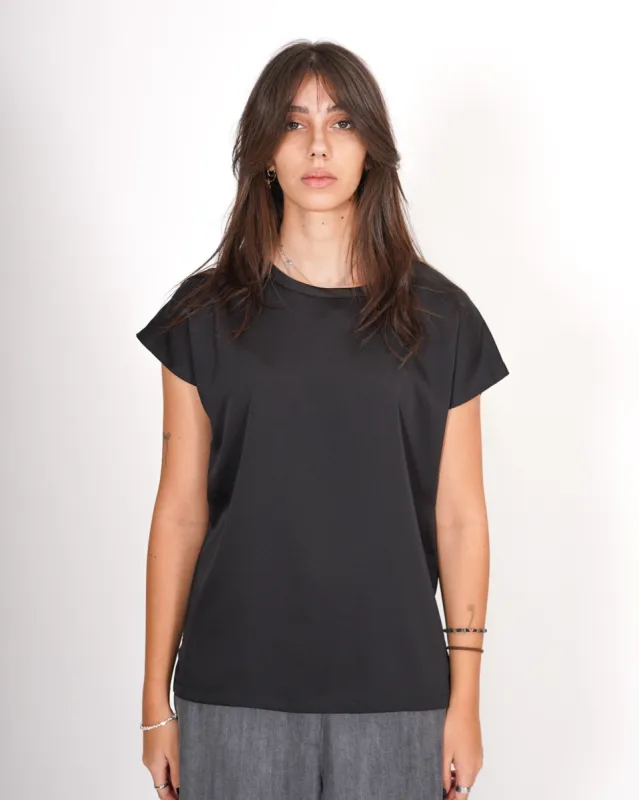 Blusa girocollo mezza manica in raso - Perry sold by Hope Fashion