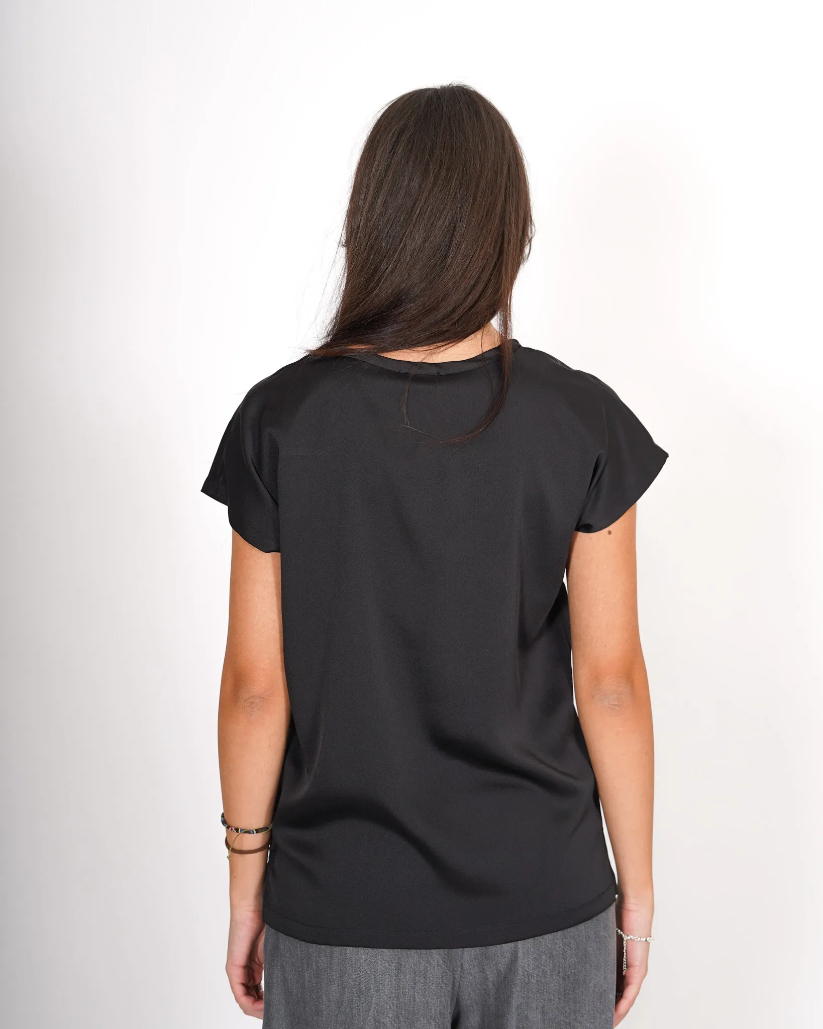 Blusa girocollo mezza manica in raso - Perry sold by Hope Fashion product image thumbnail 3