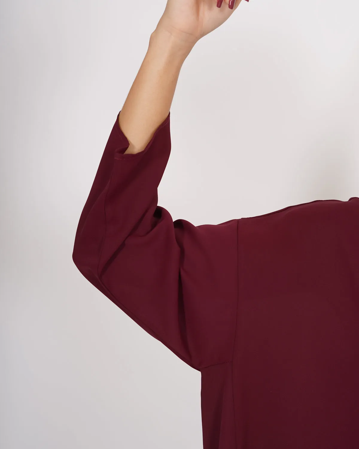 Blusa over girocollo manica raglan in mano seta - Avocado sold by Hope Fashion product image thumbnail 5