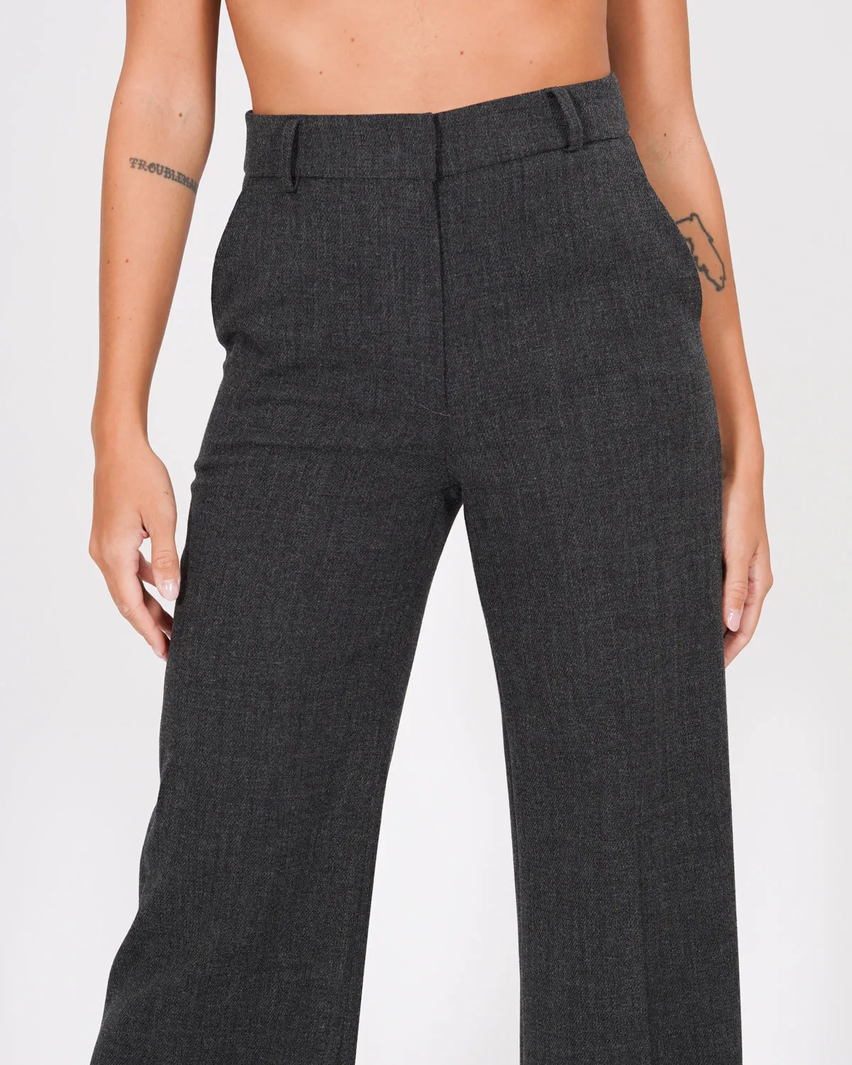 Pantaloni palazzo vita alta in mano flanella - Roberts sold by Hope Fashion product image thumbnail 4