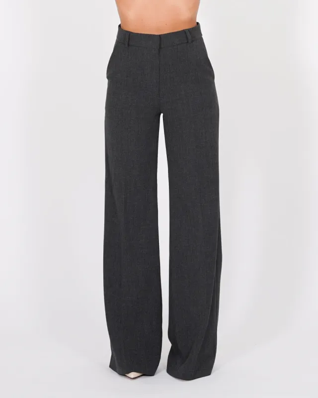 Pantaloni palazzo vita alta in mano flanella - Roberts sold by Hope Fashion