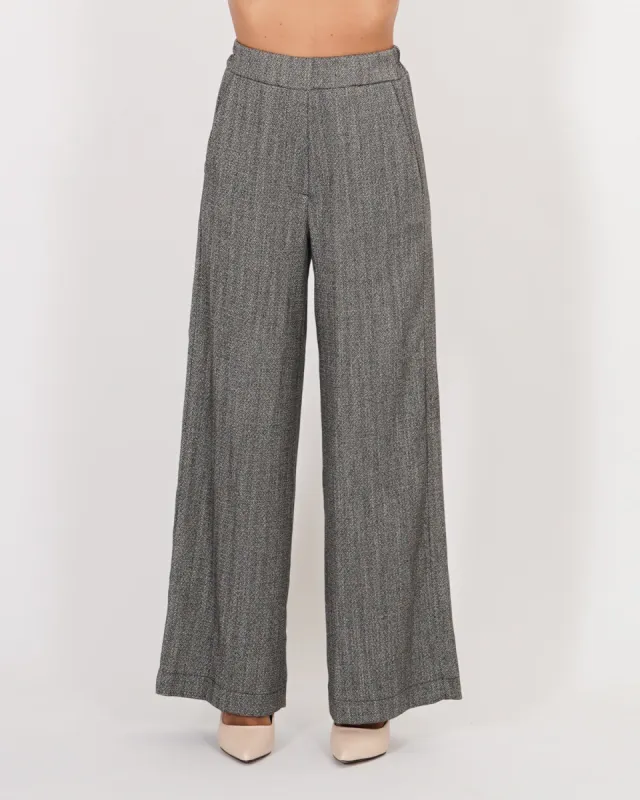 Pantaloni palazzo in mano lana spigata - Gubbio sold by Hope Fashion