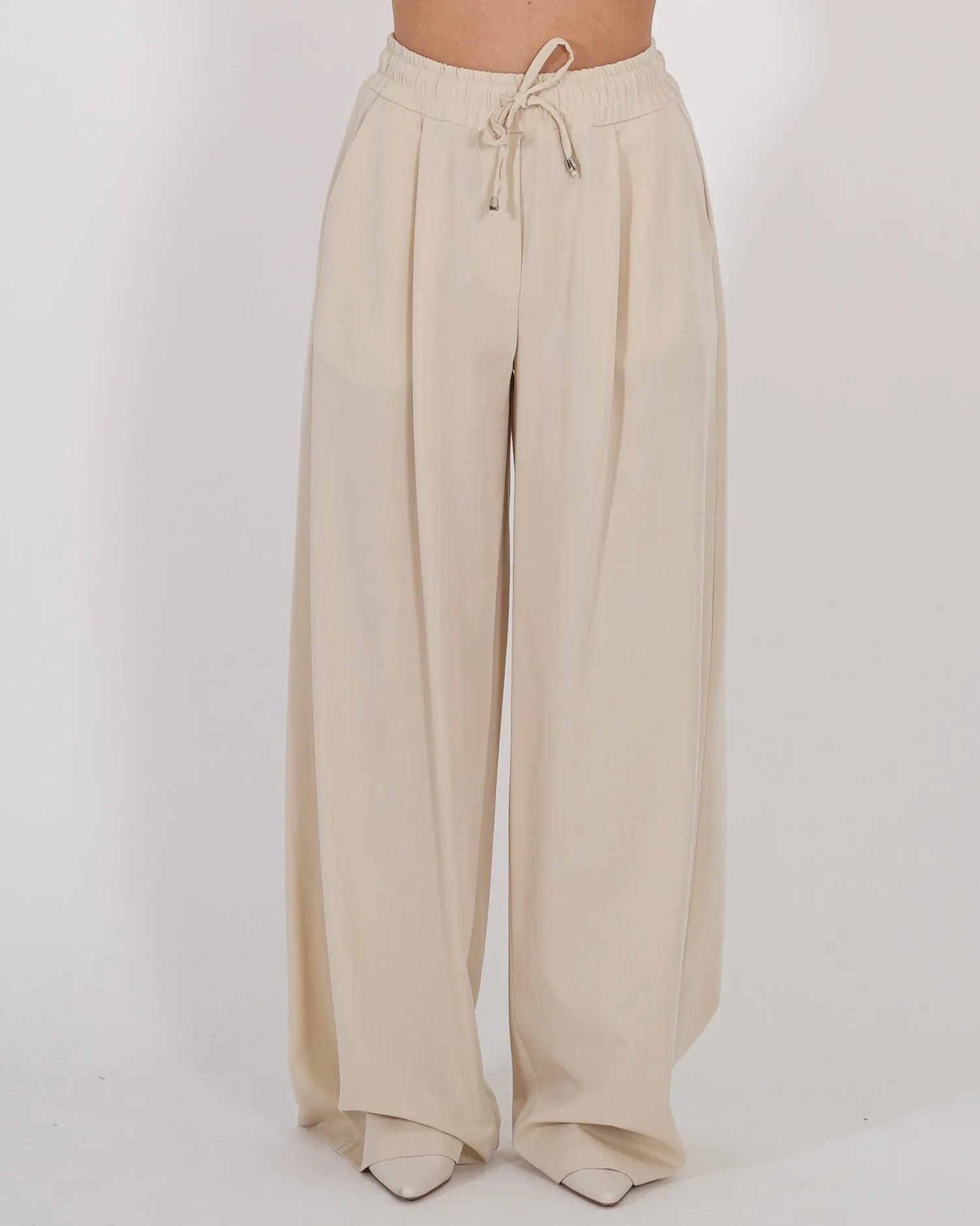 Pantaloni con elastico in vita, coulisse e tasche - Picchetto sold by Hope Fashion