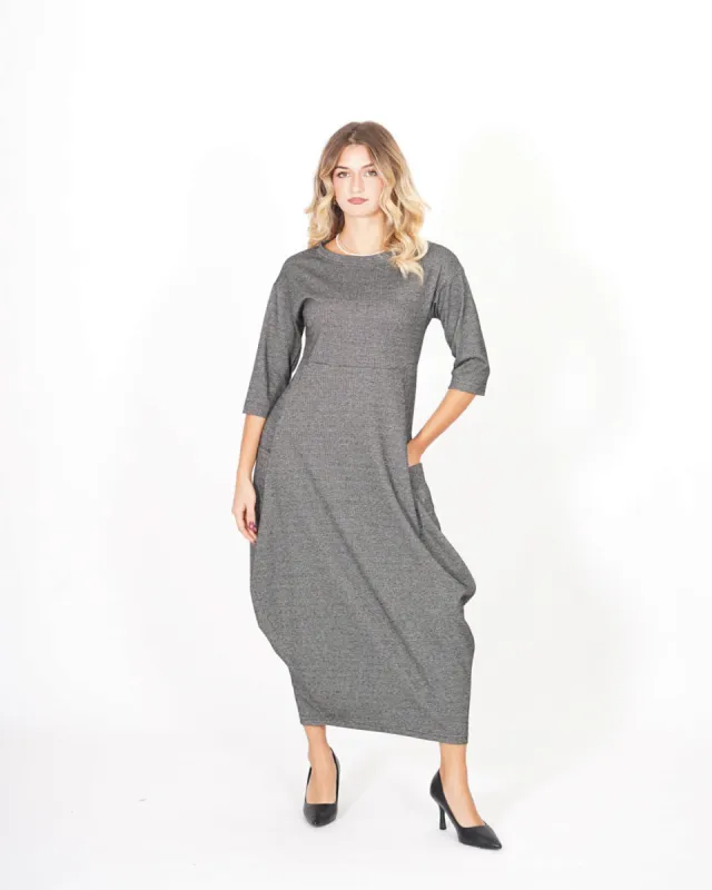 Abito girocollo con manica 3/4 e gonna ampia - Roccaraso sold by Hope Fashion