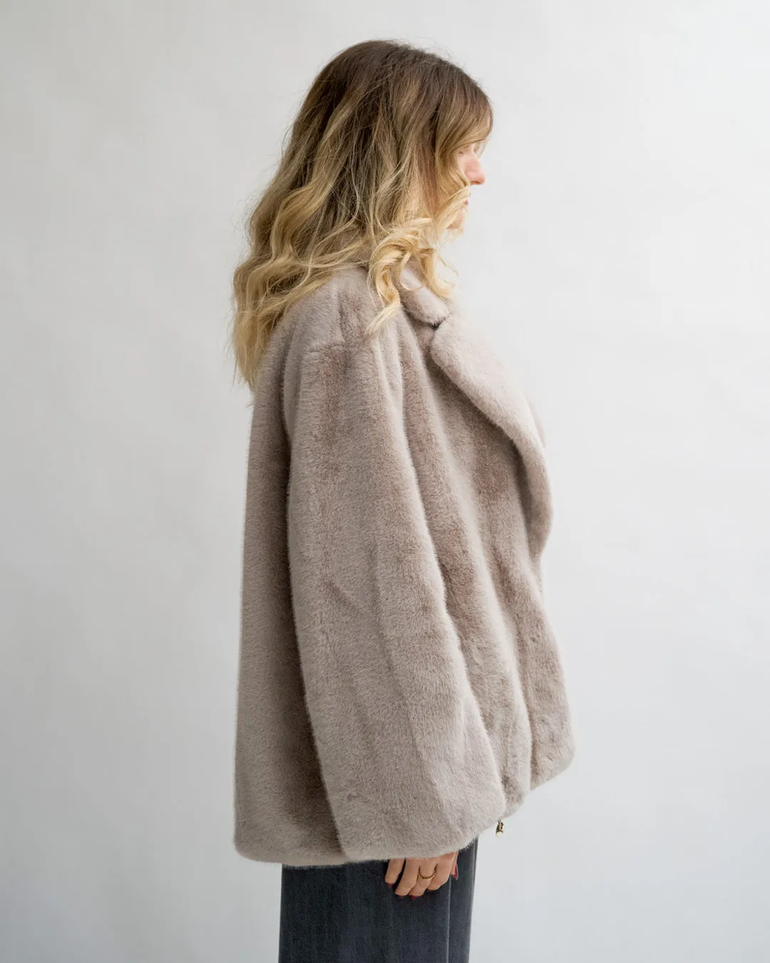 Giacca in eco fur con collo sciallato - Pantano sold by Hope Fashion product image thumbnail 2