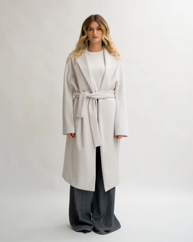 Cappotto lungo con cintura rimovibile, tasche e spalla costruita - Mister sold by Hope Fashion