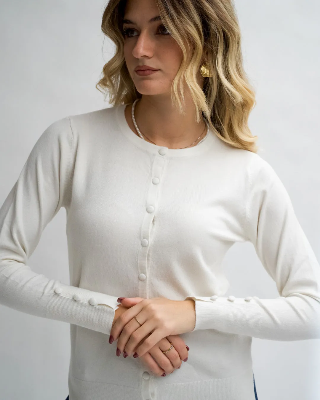 Cardigan in maglia con bottoni tono su tono - Miglio sold by Hope Fashion product image thumbnail 5