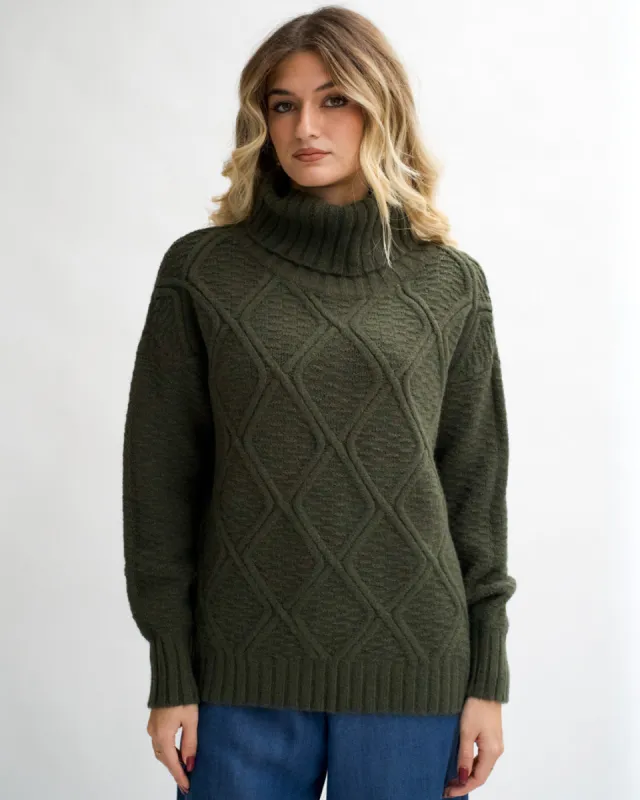 Maglia collo alto disegno rombo - Kurt sold by Hope Fashion