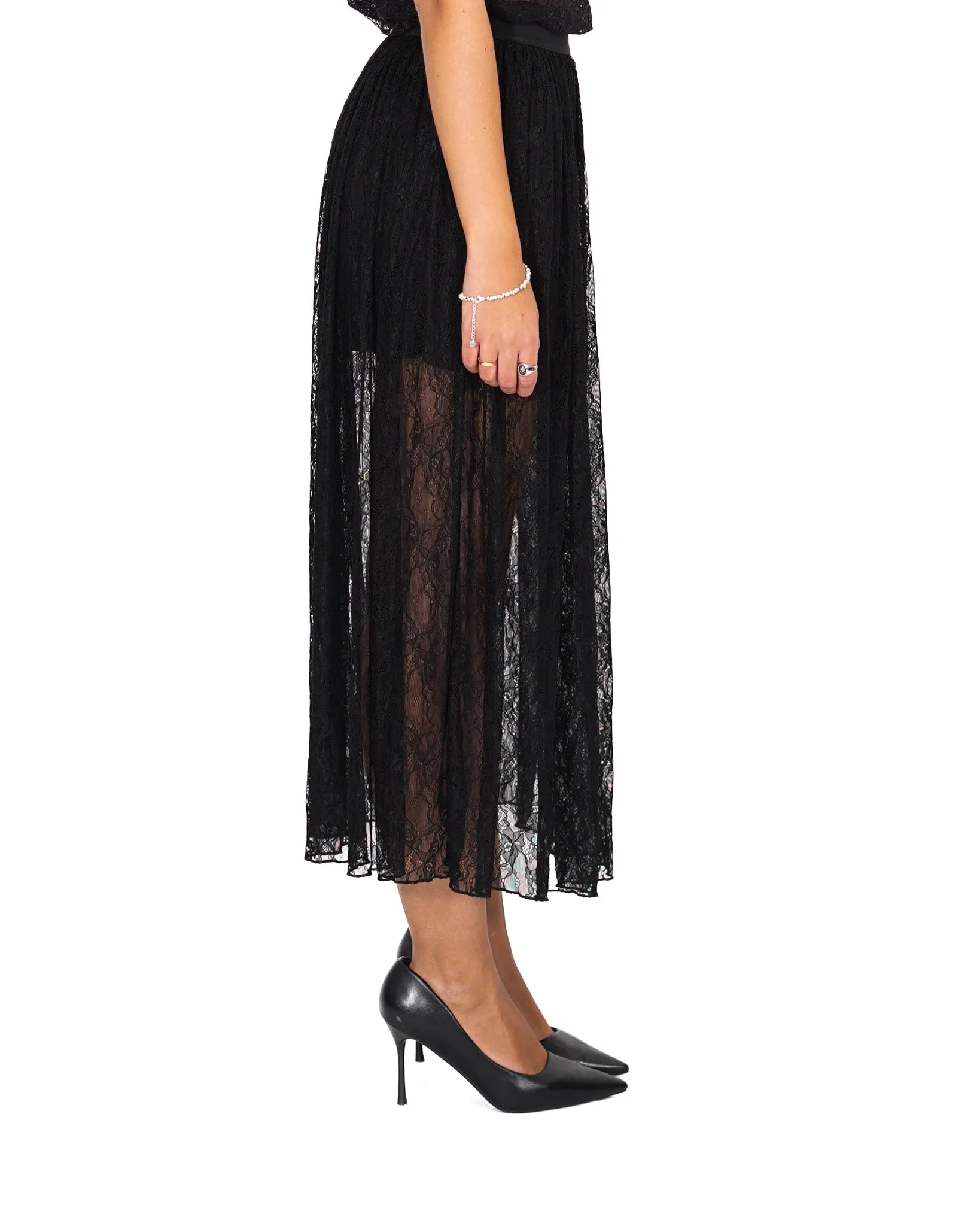 Gonna longuette in pizzo macramè con elastico in vita - Gigliola sold by Hope Fashion product image thumbnail 3