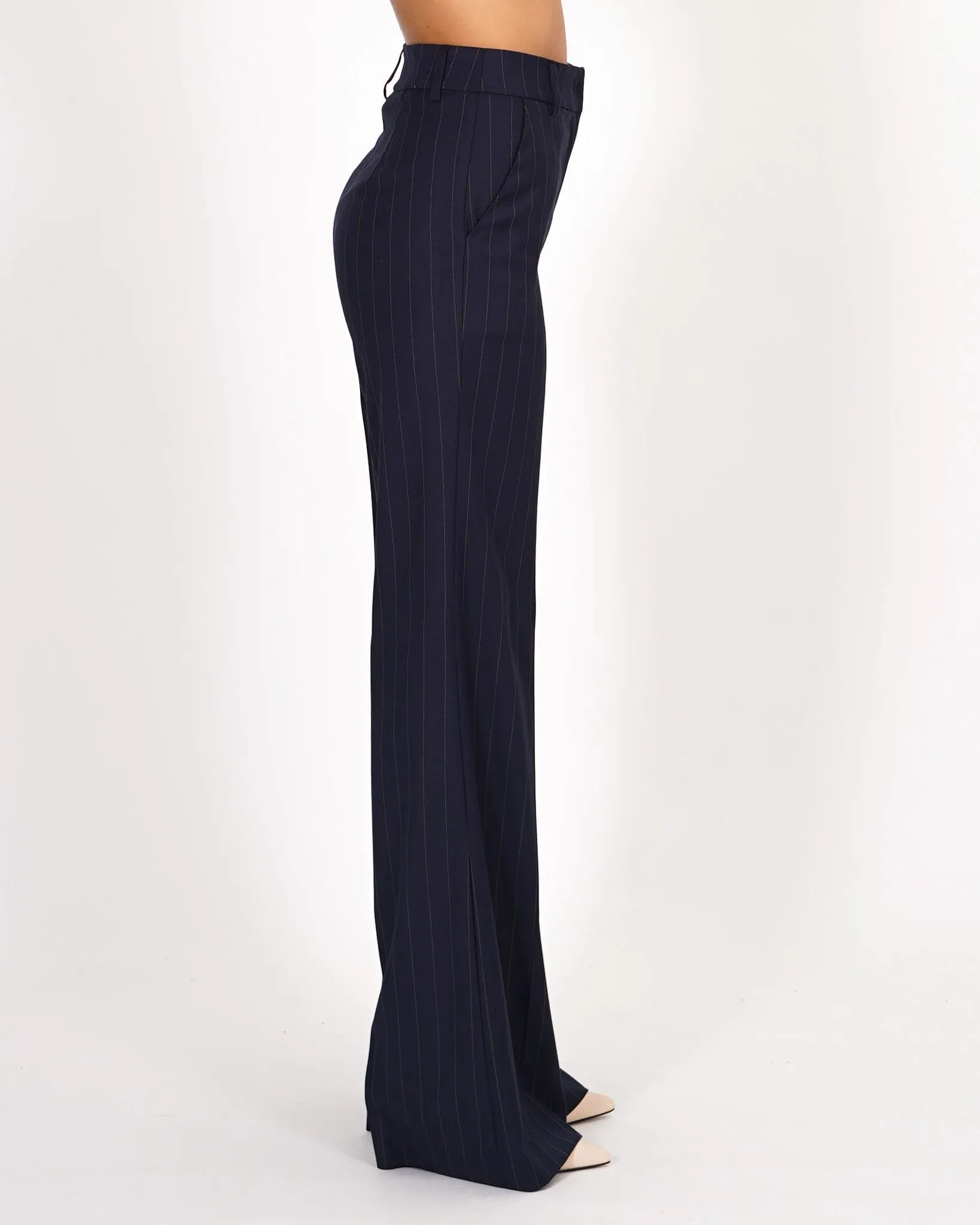 Pantaloni palazzo in fresco lana gessati - Roberts sold by Hope Fashion product image thumbnail 2