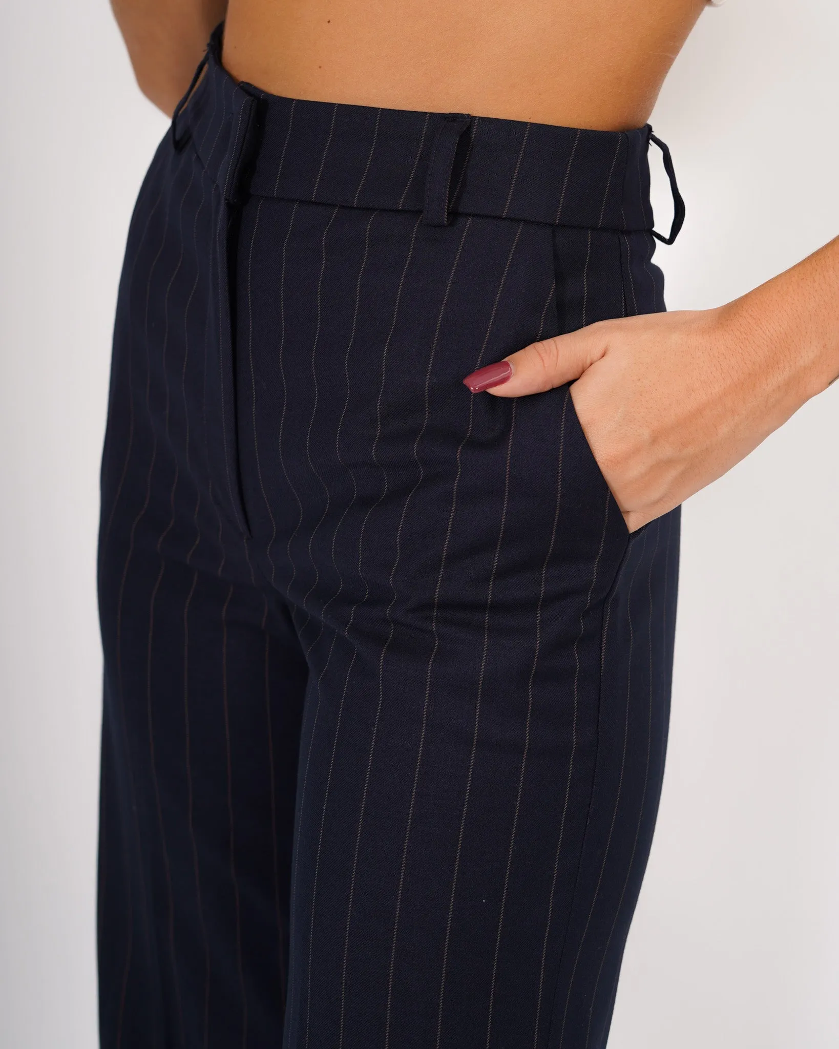 Pantaloni palazzo in fresco lana gessati - Roberts sold by Hope Fashion product image thumbnail 5