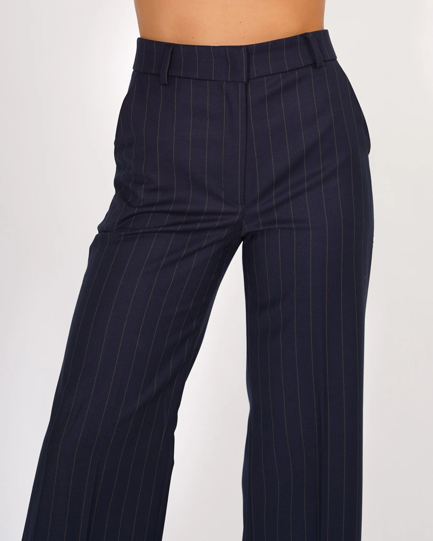 Pantaloni palazzo in fresco lana gessati - Roberts sold by Hope Fashion product image thumbnail 4