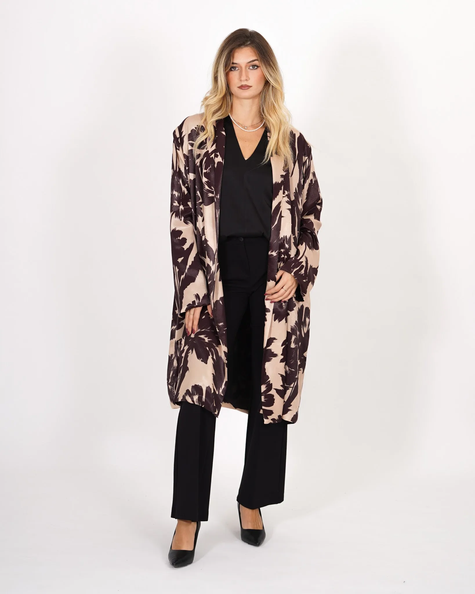 Kimono lungo stampato in raso manopesca - Joelle sold by Hope Fashion product image thumbnail 4