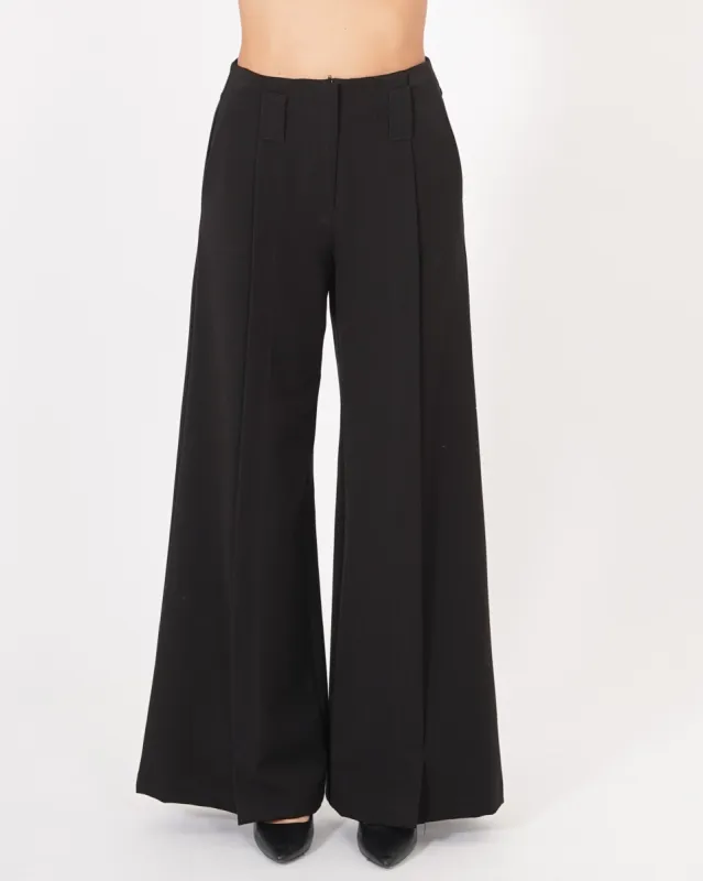 Pantaloni palazzo con spacco in fresco lana - Cederna sold by Hope Fashion